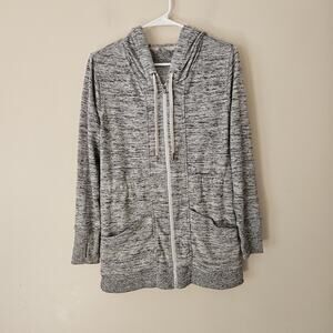 Athleta Cozy Karma Jacket Sweatshirt Hoodie Light Grey Size Medium No Tag